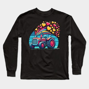 Cute Tractor | Valentines Day Long Sleeve T-Shirt